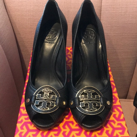 Tory Burch Black Wedges - Picture 1 of 3